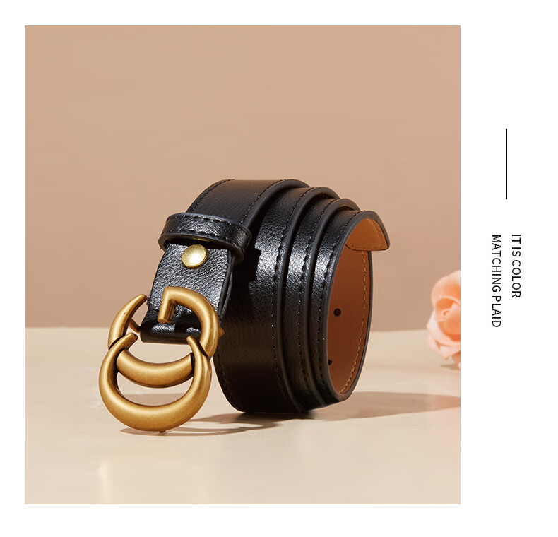 TUCANO Women's Leather Belt, Versatile Korean Style Student Retro Alloy Smooth Buckle Waistband, Birthday And 520 Gift 5