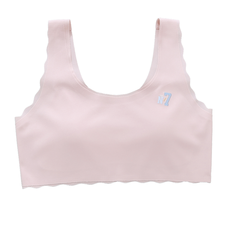 Ailier&ouluola Girls' Underwear for Ages 9-12, First Stage Developmental Bra for Elementary School Students, Little Girls' Camisole Bralette, Pink, XL