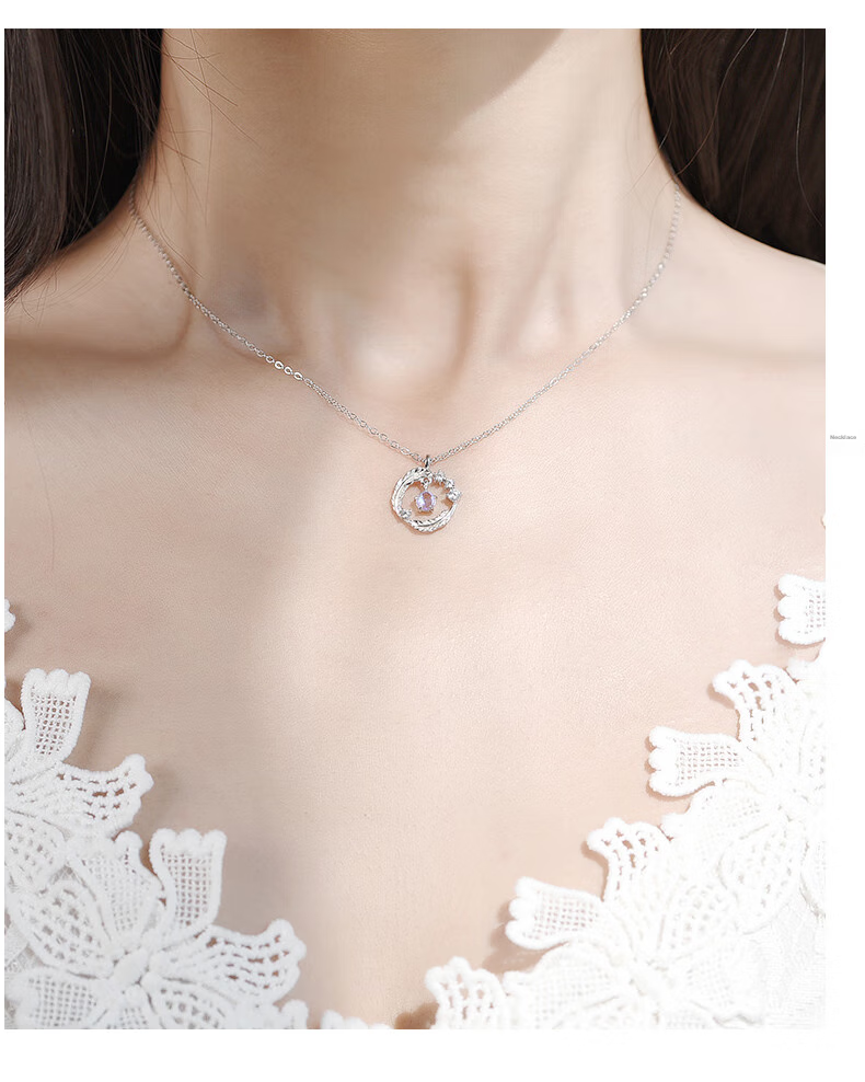 MANHE S925 Silver Necklace for Women, 2026 New Style, Luxurious High-End Collarbone Chain, Birthday Gift for Wife Or Girlfriend 11