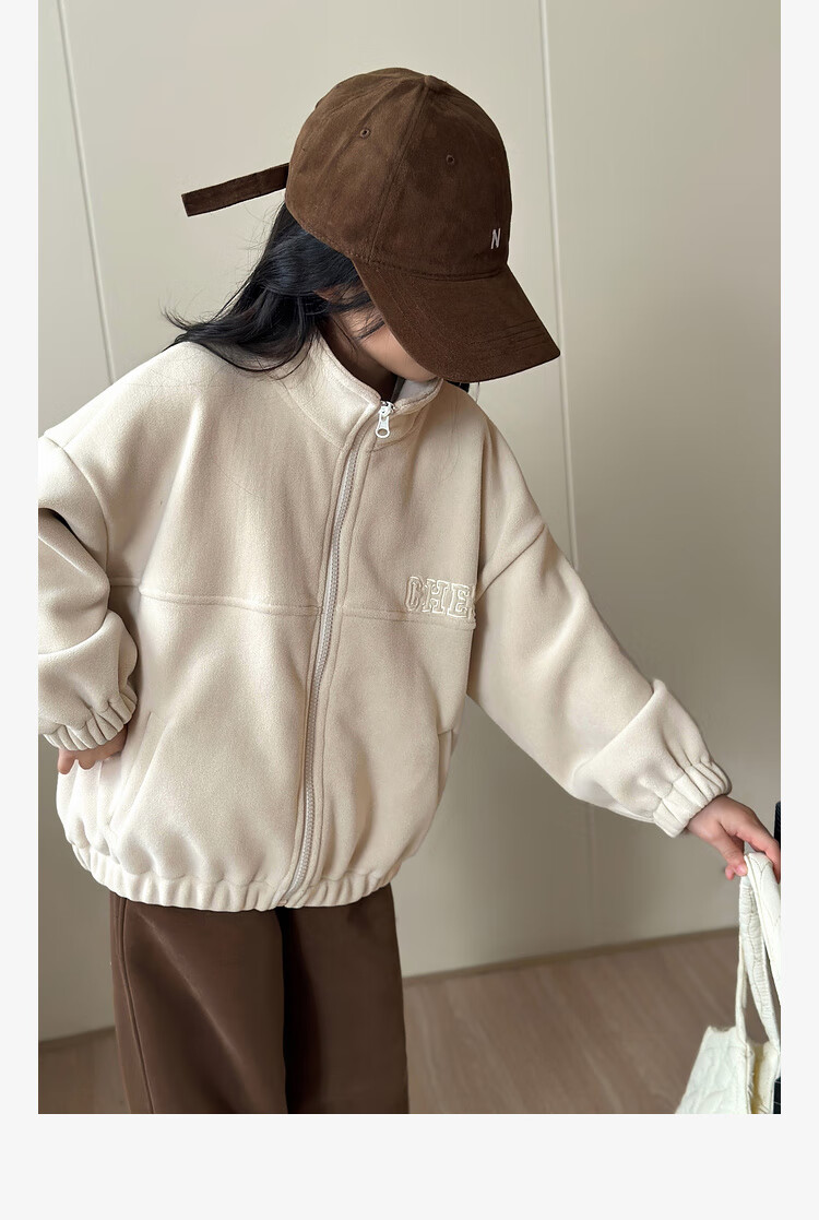 LUSON Chen Da Zhu Girls' Jacket, Autumn And Winter New Style, Double-Sided Fleece, Children's Sports Outerwear, New Year's Outfit 17