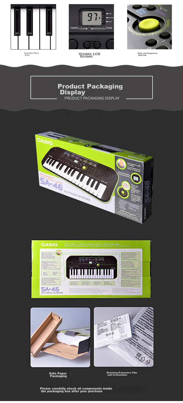 CASIO Electronic Keyboard CTS410 Black, Touch-Sensitive Keyboard, Professional Performance Teaching And Entertainment, 61-Key Electronic Keyboard 7