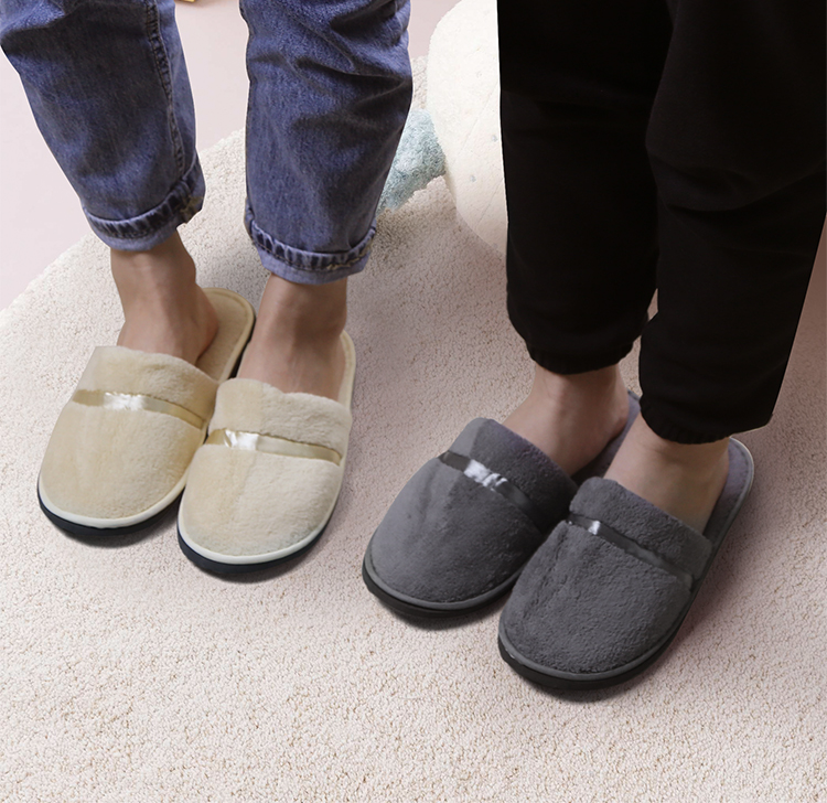 Banzheni Disposable Slippers for Guests, Floor Slippers, Thick Travel Business Hotel Guesthouse Home Beauty Salon Non-Slip Linen Coral Fleece Cotton Slippers, Mixed Colors 6 Pairs 12