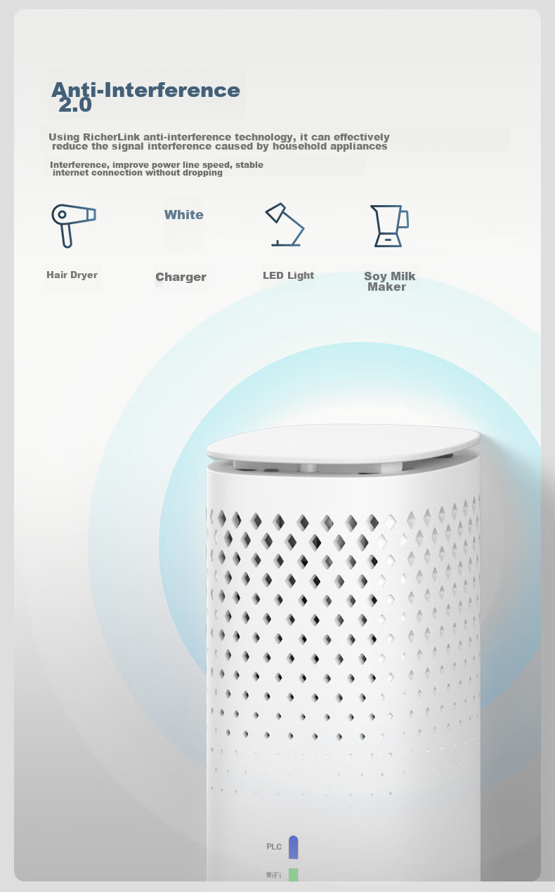 RicherLink AX3000 Gigabit Wireless Parent-Child Whole House Distributed Router, WIFI6 Powerline Amplifier Signal Booster Wall-Penetrating King R6 Parent-Child Router Set 5