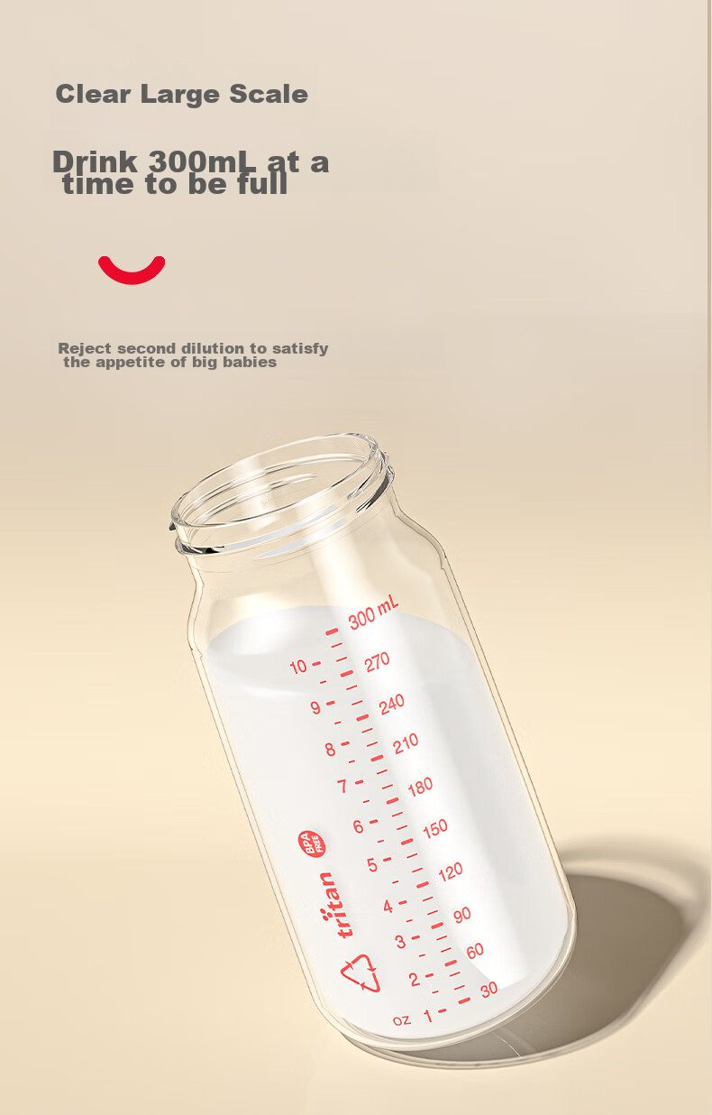 Evorie Wide-Neck Tritan Baby Bottle, Anti-Drop Milk Bottle for Toddlers over One Year Old, Gradual Weaning Bottle 10