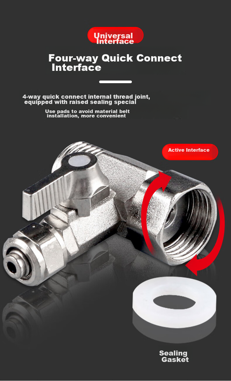 Jingwanhui Universal Water Purifier Accessories, Integrated Inlet Tee Fitting, 4 Points to 3 Points PE Pipe, One-Piece Tee for Water Purification Equipment Faucet, W872 7