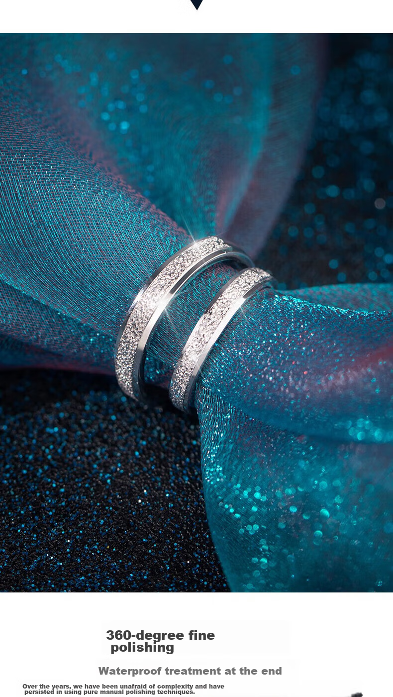 MANHE S925 Silver Ring, Couple Rings, One Pair of Engagement Diamond Rings, Open-End Style for Women And Men, End-Ring, Valentine's Day Gift 6