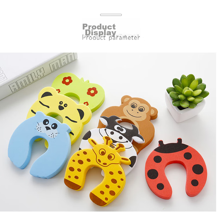 9I9 Baby Door Stopper, Safety Door Wedge, Anti-Collision, 7-Pack Cartoon Children's Protective Gear, A456 9