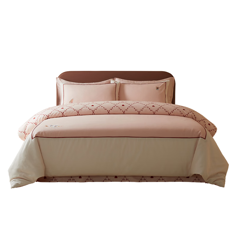 MIDO HOUSE Mingdu 100-Count Long-Staple Cotton Pure Cotton Bedding Set, Four-Piece Set, Rabbit Hole Pattern, for 1.8m Bed