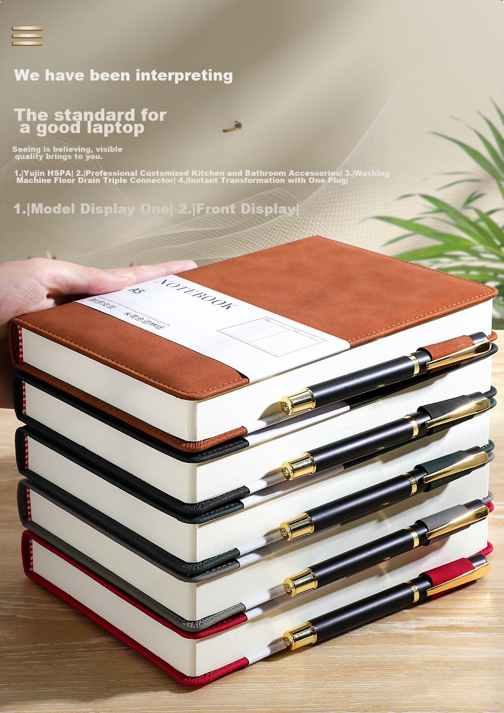 [Lowest Price Online] Longe Notebook, Extra Thick 416 Pages, Business Leather Notebook, Sheepskin Diary, High-Quality Notebook, Stationery, Office Meeting Record Book, Customizable Logo 4