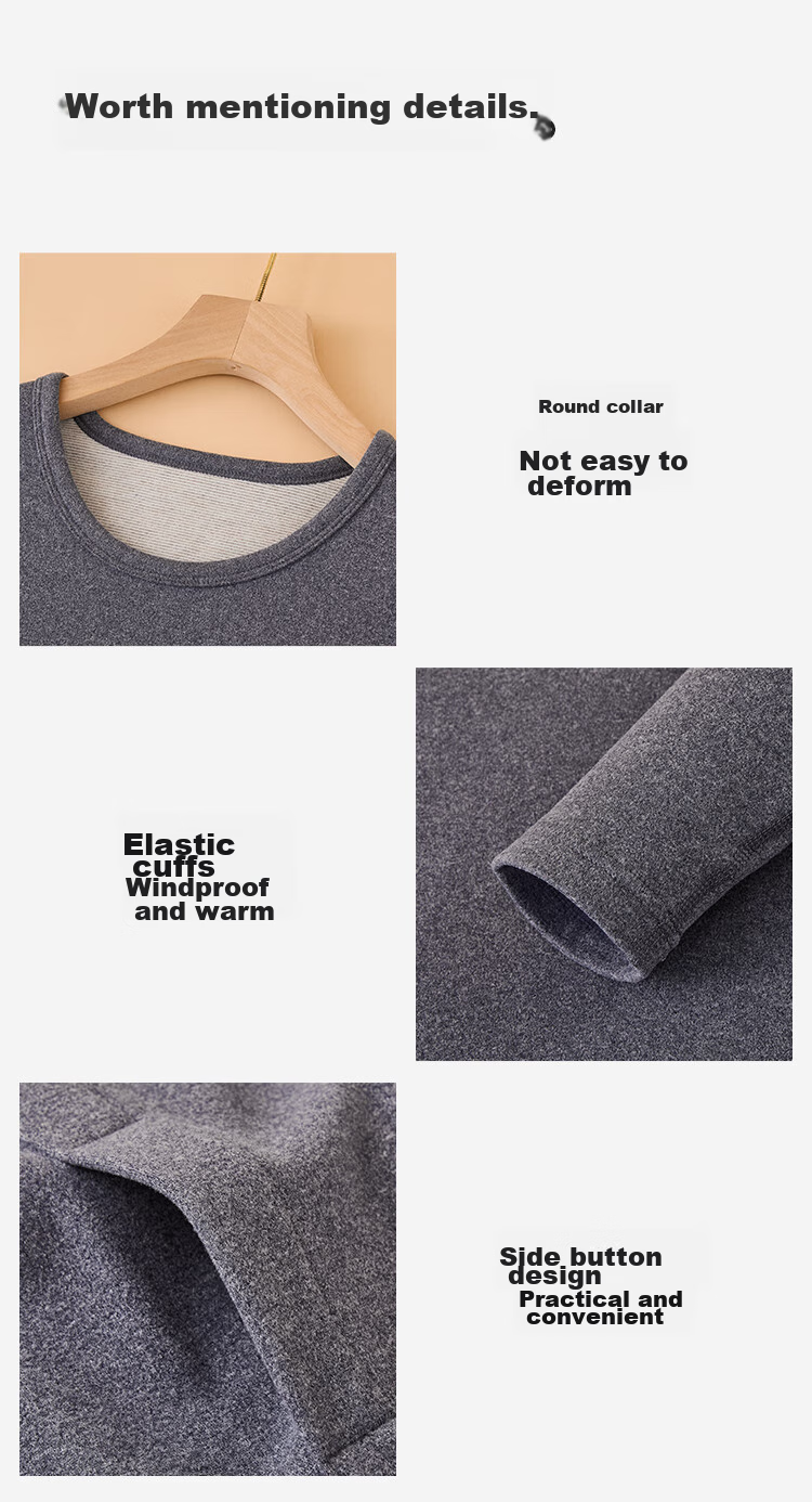 JOAE [Antibacterial And Anti-Mite] Anti-Static Cashmere Silk Men's Thin Thermal Underwear, German Wool Autumn Top And Pants Winter Set 19