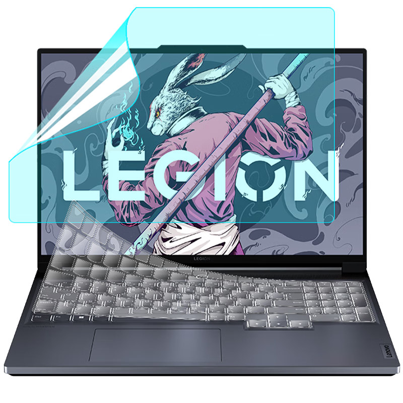 Jiasu Keyboard And Screen Protector for Lenovo Legion Y9000X/R9000X 2024/23 Models, Anti-Blue Light Screen Film + High Transparency Screen Protector Set for 16-Inch Laptop, Easy to Apply