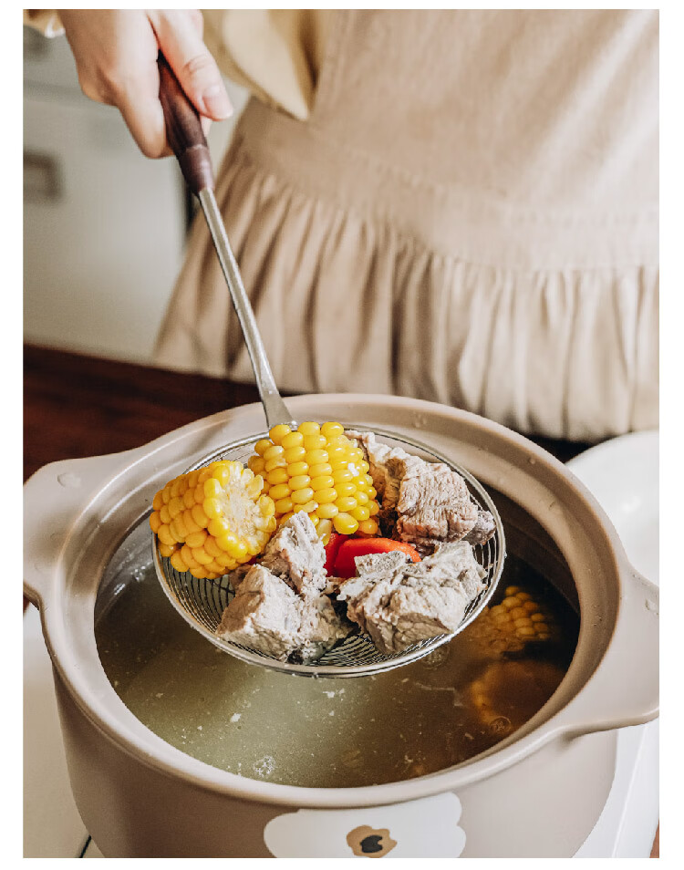 Shuke Stainless Steel Soup Ladle Hot Pot Skimmer High Temperature Resistant Integrated Oil Strainer Spoon Filter Mesh Scoop 13