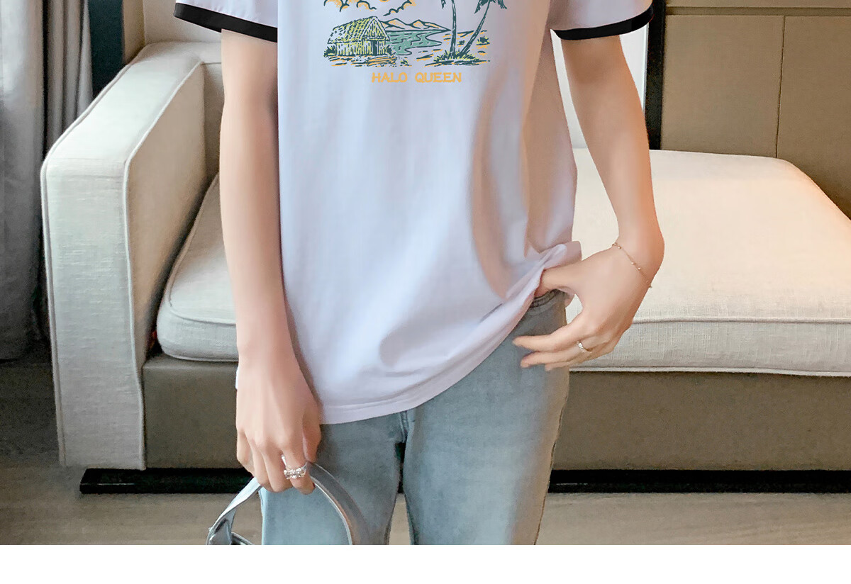 Halo Queen Long-Sleeve T-Shirt for Women, Spring And Autumn Round Neck Shell Cute Casual Versatile Base Shirt Top New Product H143T2020 57