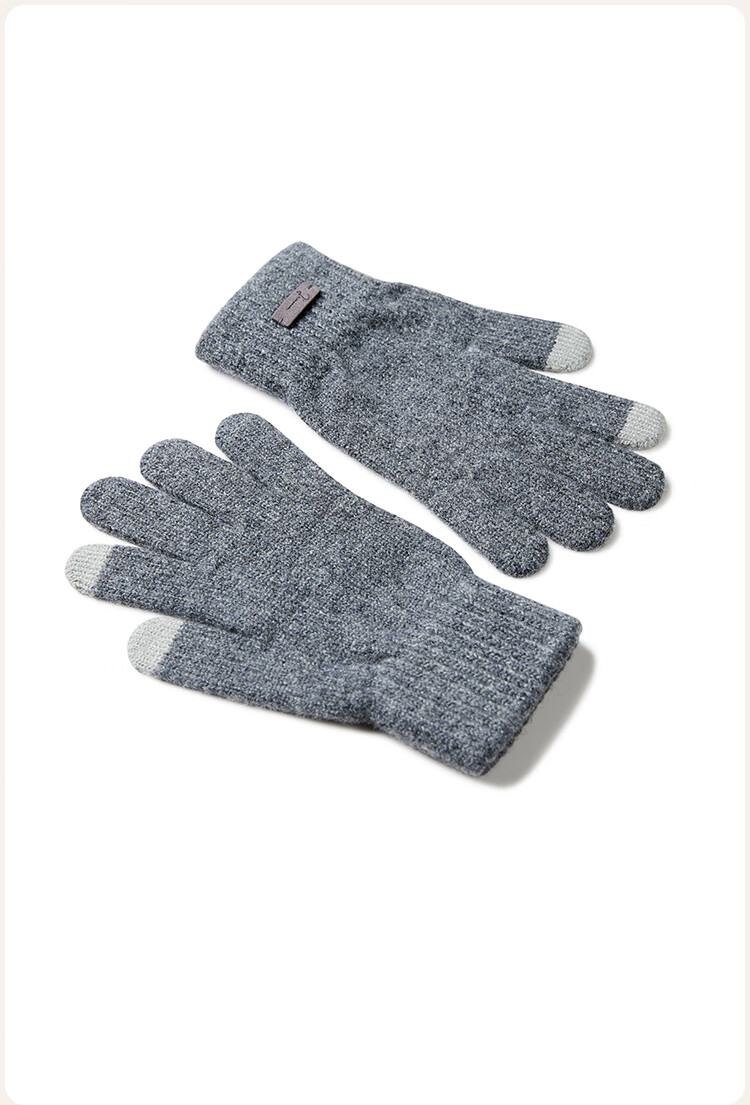 JIUMU Wool Thermal Gloves for Men, Winter Thickened Cold-Proof Touchscreen Compatible Knitted Woolen Gloves 13
