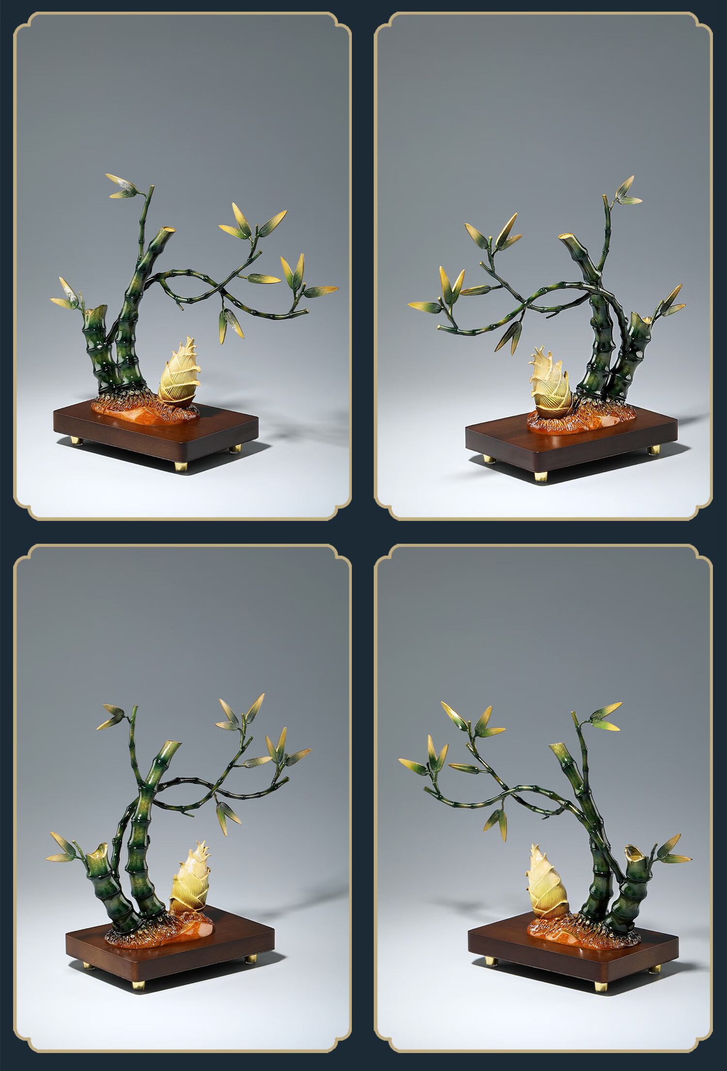 Daming Copper Craftsman Rising Bamboo New Chinese Style Copper Bamboo Ornament Promotion Housewarming Opening Gift Living Room Office Desktop Decoration 1
