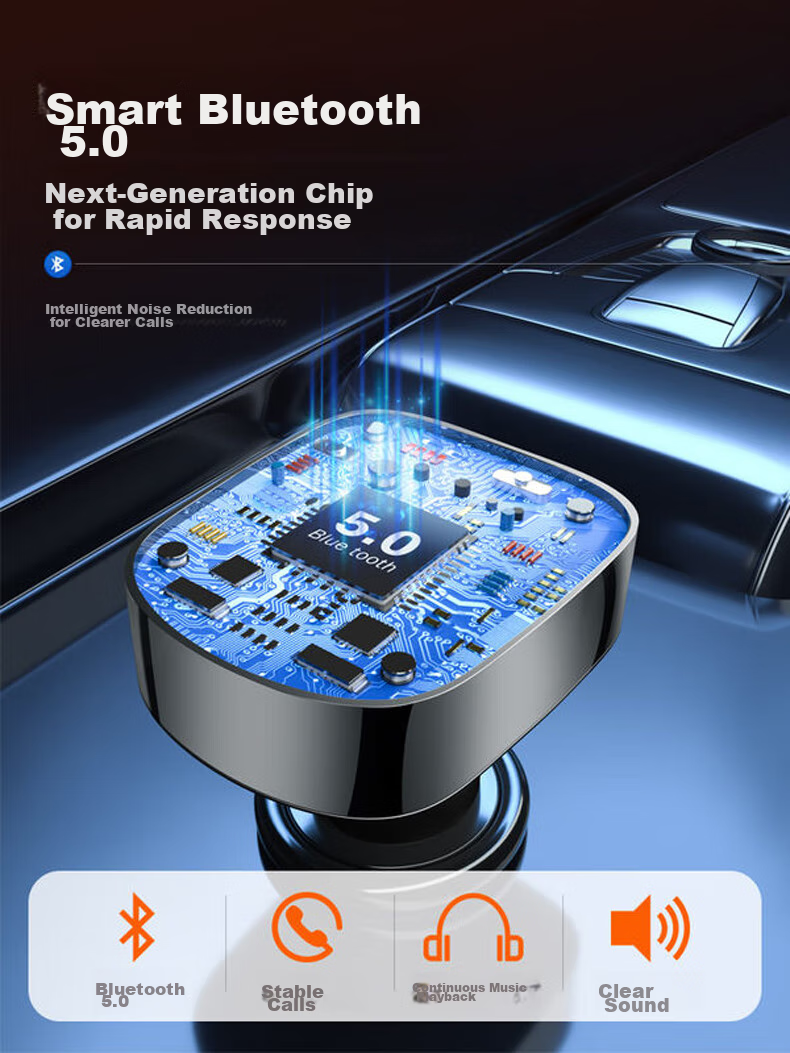 Zhunhang Car Bluetooth MP3 Player, Cigarette Lighter Radio, Car Phone, FM Transmitter, USB Lossless Sound Quality 9