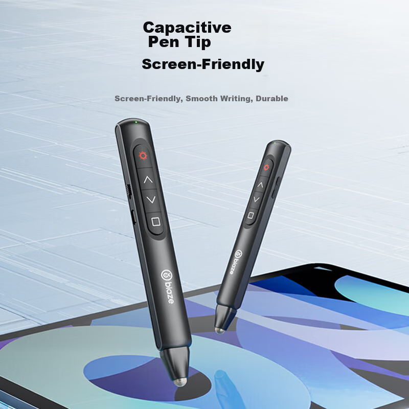 BIAZE Red Light PPT Page-Turning Pen with Touch Control And Writing Function, Laser Pointer for Teachers, Projection Remote Control Pen, Multimedia Presentation Tool, Demonstrator, AA Battery Model Suitable for Seewo Whiteboard