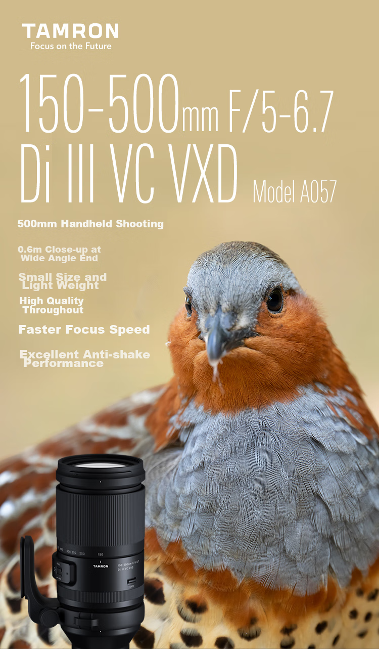 Tamron A057S 150-500mm F/5-6.7 Di III VC VXD Image Stabilized Telephoto Lens for Bird Photography And Sports, Full-Frame Sony Mirrorless Camera Lens (Sony Full-Frame E-Mount) 2
