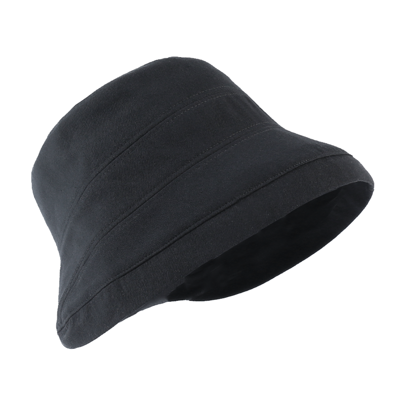 CACUSS Women's Spring And Autumn Sun Hat, Outdoor Cycling UV Protection Sunhat, Fishing Bucket Hat, Black Large Size