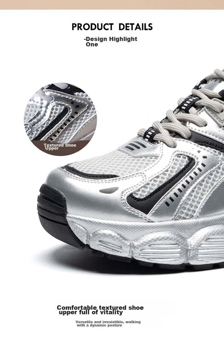 ZHR Spring And Autumn Dad Shoes for Women, Versatile Thick-Soled Casual Shoes, Breathable Mesh Sports Shoes for Women, BV63, Dark Gray, Size 35 8