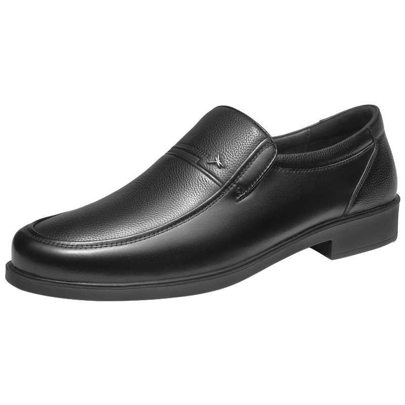 RED DRAGONFLY Leather Slip-On Dad Shoes, Casual Shoes for Men, Business Leather Shoes for Men, WTA23336, Black, Size 44