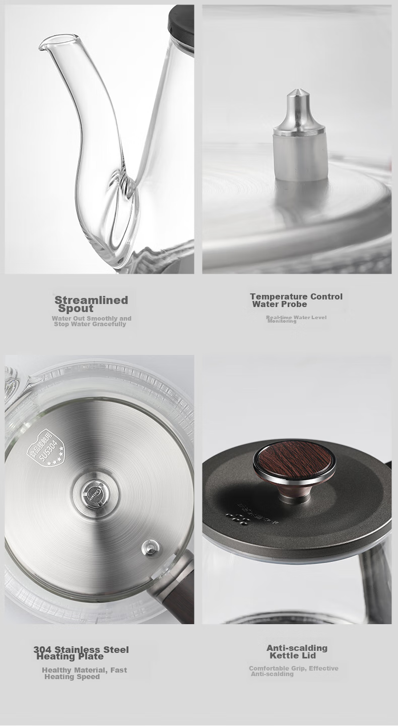 Biooner Fully Automatic Electric Kettle, Water Boiler, Glass Water Heater for Tea Table, Integrated Tea Table And Coffee Table, Tea Brewing Utensils, Electric Tea Stove with Water Pump RY-D3 with Handle for Filling Water 17