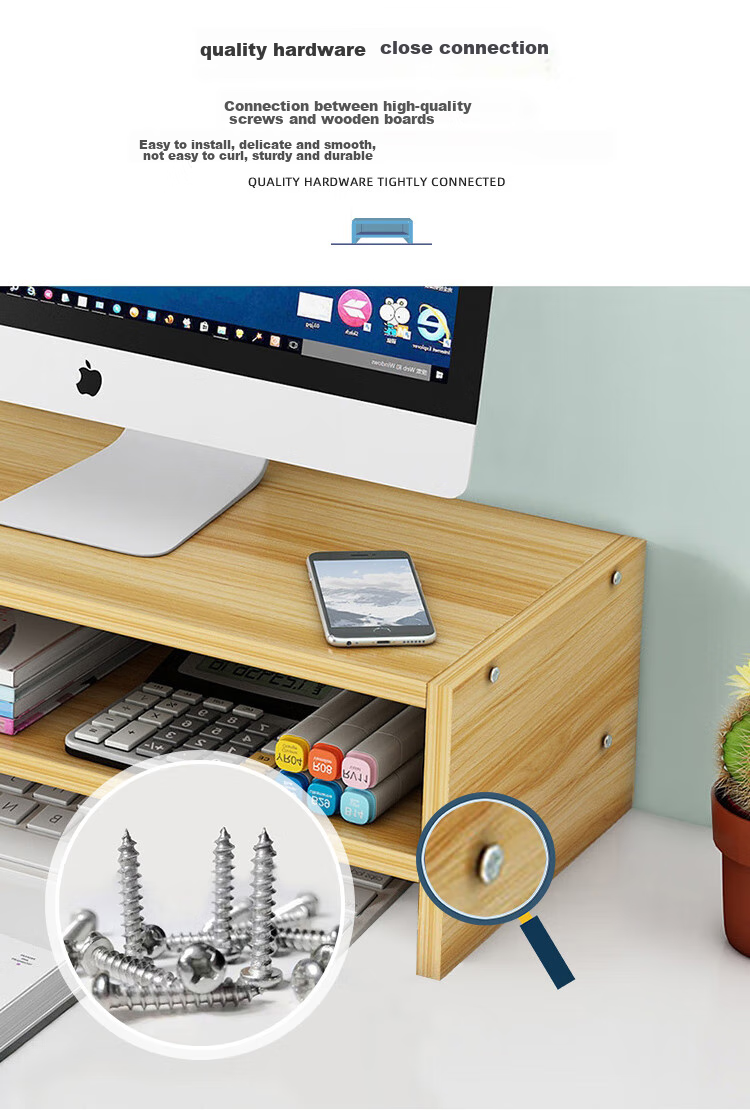Anerya Computer Monitor Riser, Desktop Bookshelf, Office Storage Rack, Storage Stand, Black 5