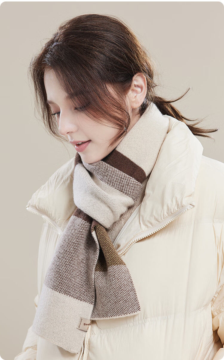 JIUMU Pure Wool Scarf for Women, Autumn And Winter Ladies' Warm Neck Warmer, Gift for Girls on National Day Or Birthday, Gift Box Packaging 19