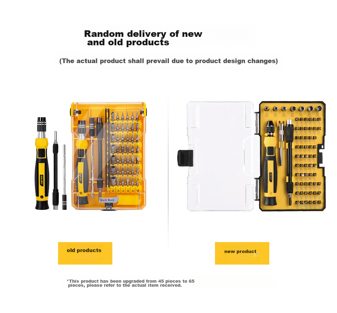 Deli Multifunctional Precision Repair Electronic Screwdriver Set, 65 Pieces, Mobile Phone Repair Screwdriver Kit 1