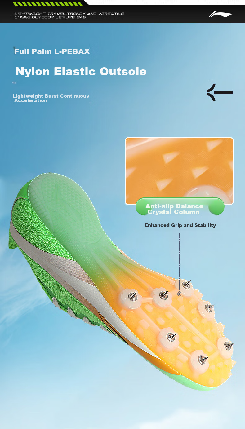 Li-Ning Track And Field Spikes for Men's Professional Sprint, Athletic Shoes for Female Middle And Long-Distance Runners, Student Training Spikes for High School Exams 7