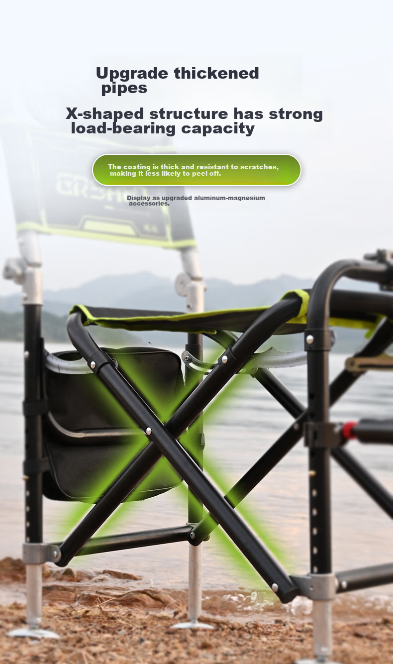 Grsaed Fishing Chair, All-Terrain Metal Knight Chair, Multifunctional Outdoor Folding Chair, Complete Set of Fishing Chairs, Flowing Firefly Aluminum And Magnesium Accessories 4