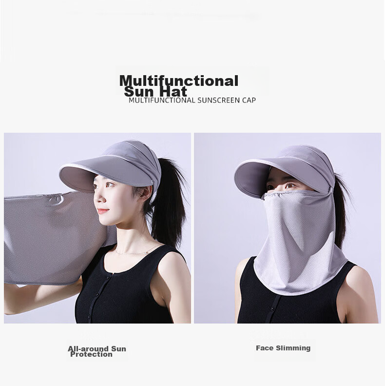 BIKEBROS Sun Protection Face Mask, Ice Silk Cool Neck Guard for Outdoor Driving Cycling Fishing Gear, Brim Style, Pink 2
