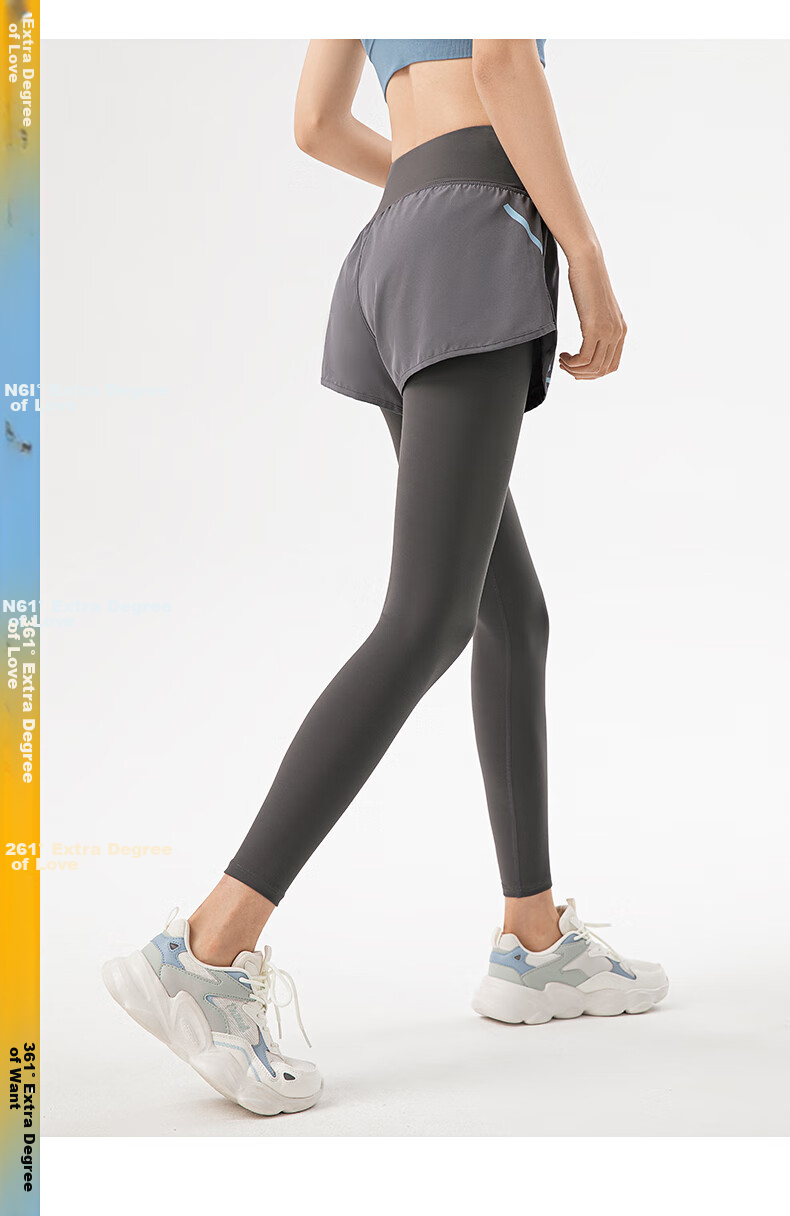 361° Women's Sports Pants, Fitness Leggings, Faux Two-Piece Yoga Pants, High-Waisted, Butt-Lifting, Slimming, Yoga Wear for Running 17