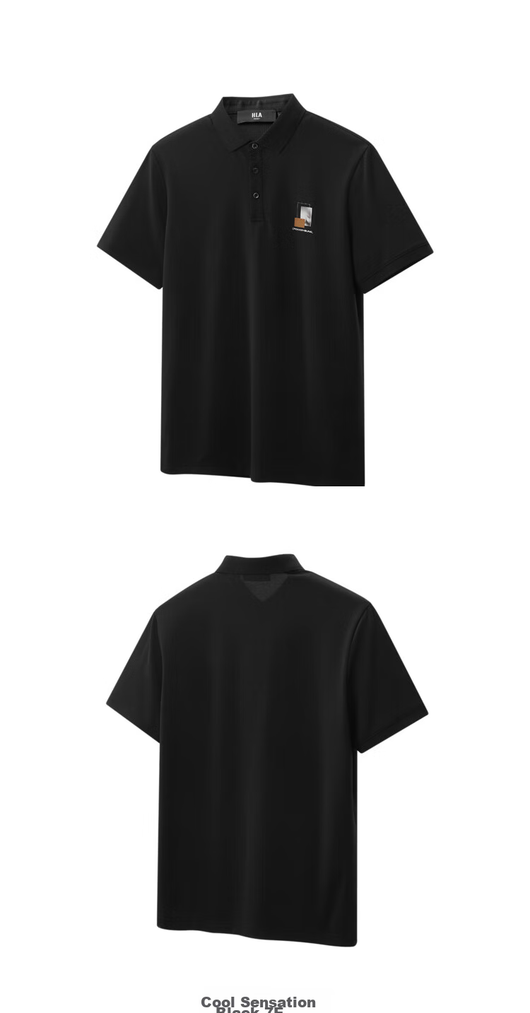 HLA Short-Sleeve Polo Shirt for Men, POWER YOUNG Series, Cool-Feeling Contrasting Color Short-Sleeve for Men in Summer 10