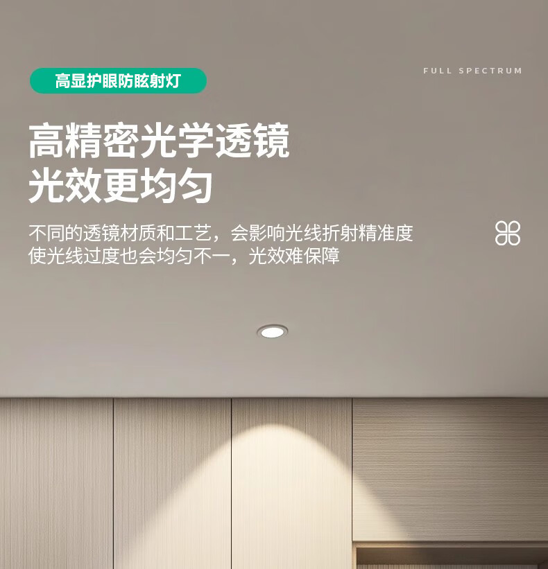 JIAOJIAOZHE Small Hill Spotlight, Recessed Anti-Glare Wall Washer Light, Narrow Frame LED Ceiling Light for Home Use, 7W White Cup, 4000K 12