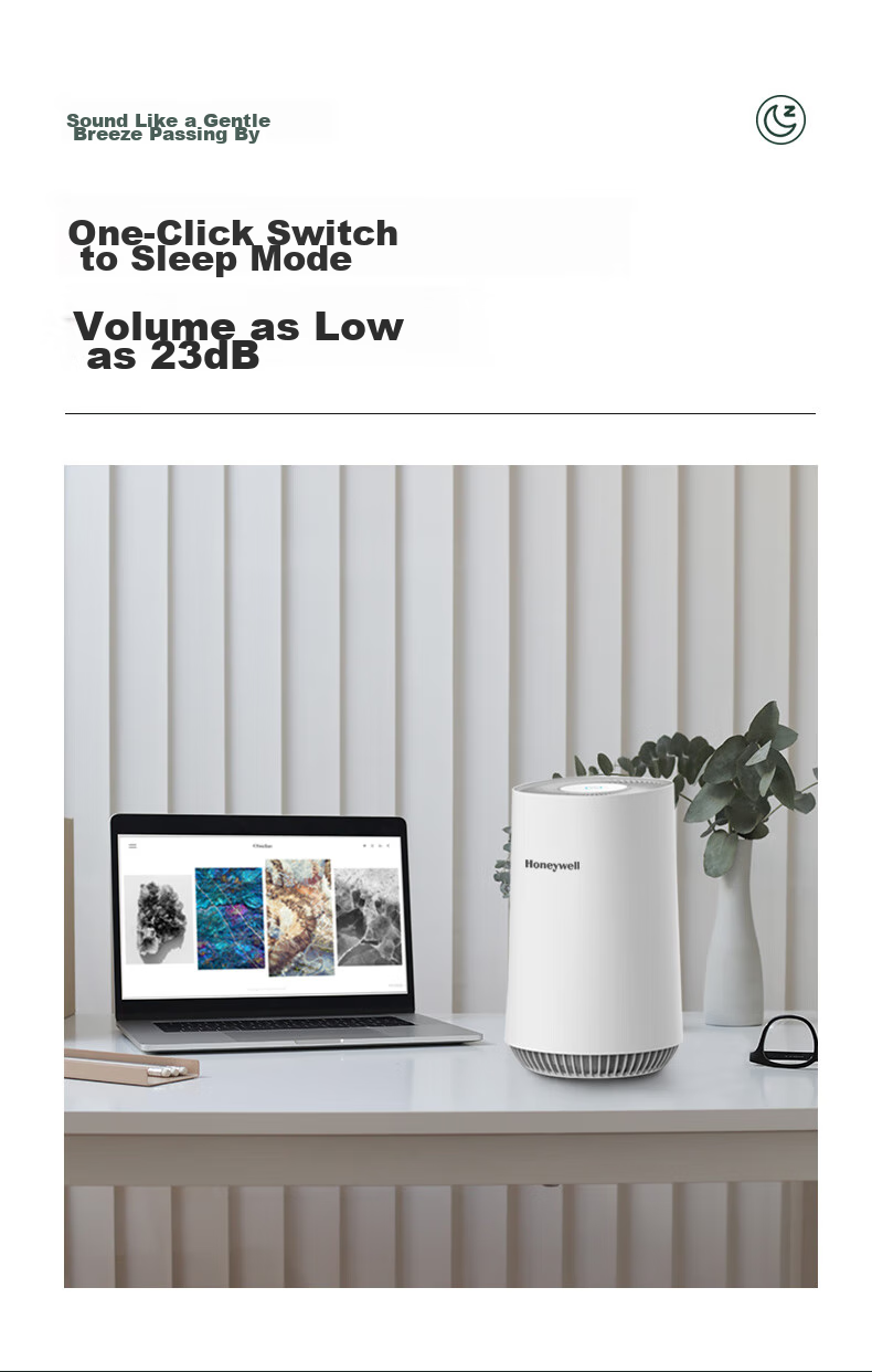 Honeywell Air Purifier for Home, Study, Office, Formaldehyde Removal, Odor Elimination, Secondhand Smoke, Desktop-Specific Purification Device KJ205F-PAC000AW 9