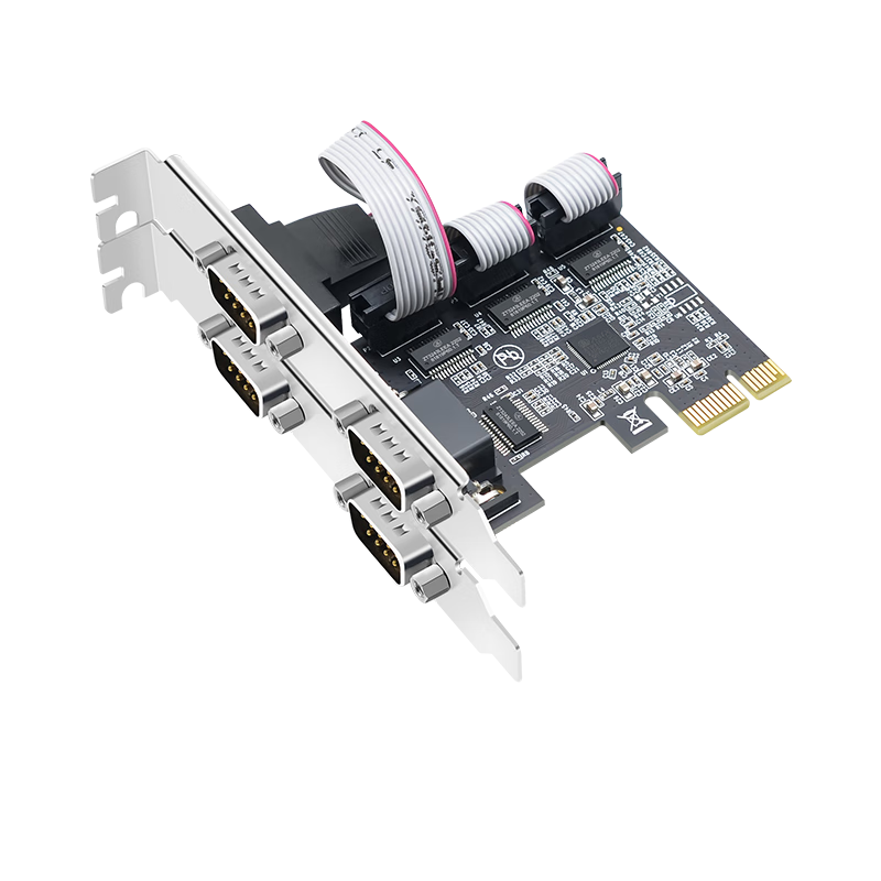 EB-LINK PCI-E to 4-Port Serial Card, Computer COM Port Expansion Card, 4-Channel RS232 Industrial Computer, 9-Pin Adapter Card