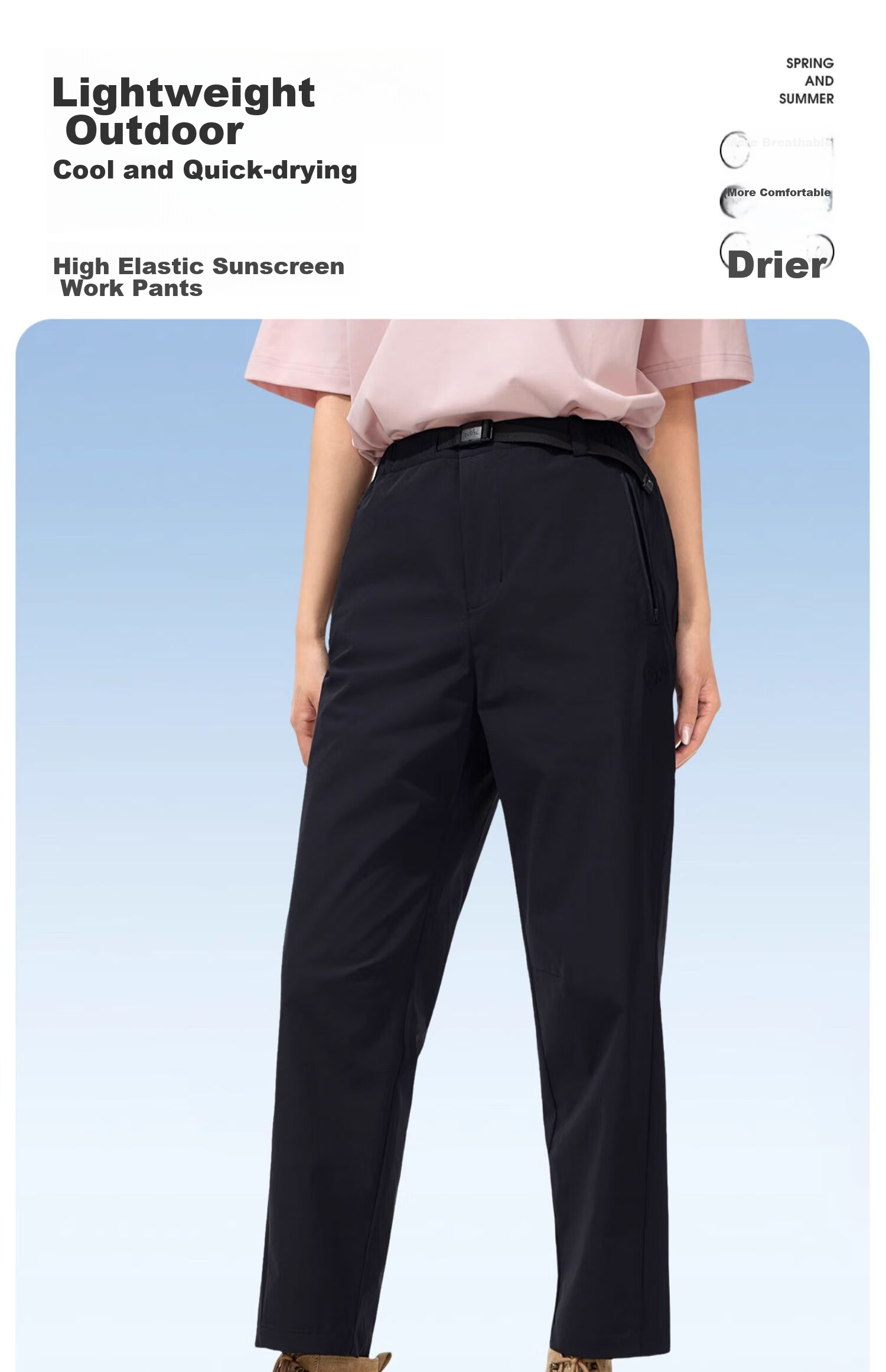 CAMEL Women's Quick-Dry Long Pants, Spring And Summer Outdoor Cool-Feeling Comfortable Breathable Casual Pants [Panda Collaboration] A24BA68181 1