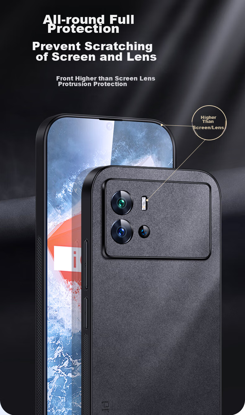 Shangsu Suitable for IQOO9 Phone Case, Vivo Iqoo 9 Protective Cover, Shockproof Lens Full Protection Soft Shell, Simple Luxury Lambskin Silicone Outer Case, Women's And Men's Leather Case, Black 9