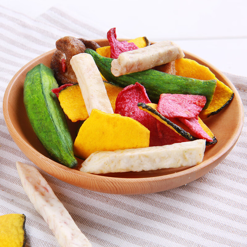 百草味 综合香菇蔬菜脆60g/袋 即食黄秋葵香菇脆 蔬菜干休闲零食混合装