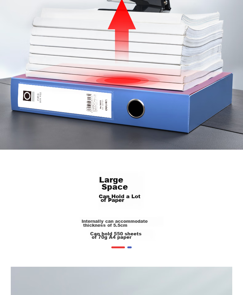 Deli 12 Pieces 55mm A4 Foldable Portable File Box Document Box for Financial Records And Exam Storage, Office Supplies P05643 9