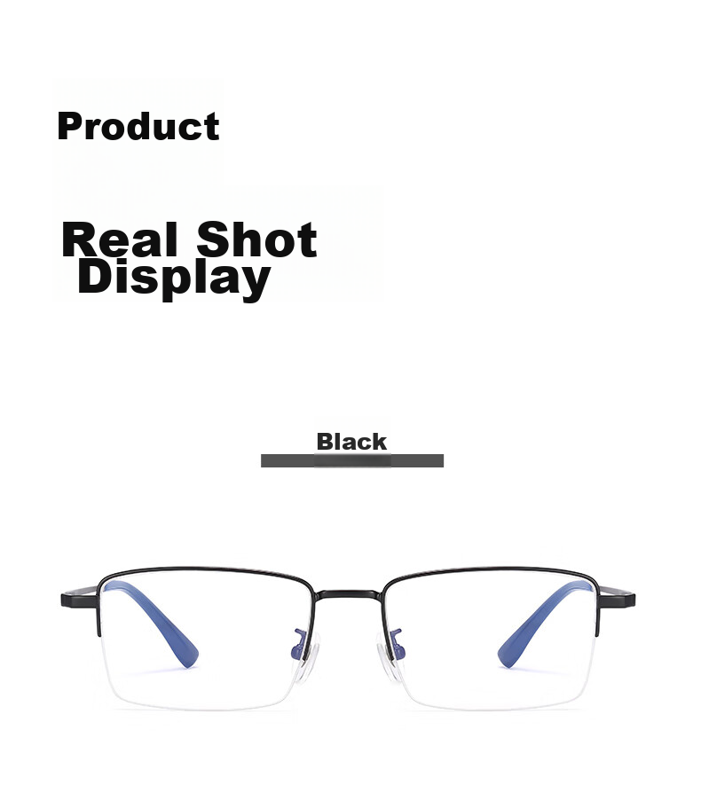 Pulais Reading Glasses for Men, High-End Business Semi-Rimless Imported HD Anti-Blue Light Reading Glasses, Father's Day Gift Box, 100 Degrees 36