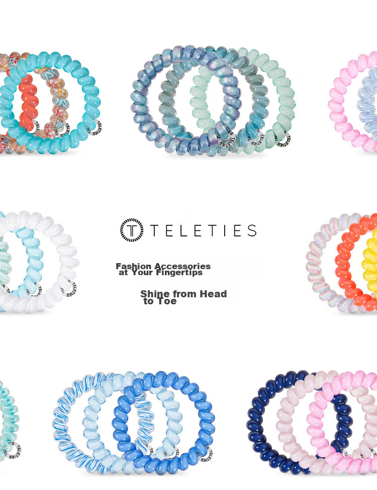 TELETIES American Imported Telephone Cord Organizer, Teli Ring, TT Ring, Cord Wrap Bracelet, Birthday Gift for Women, Tianse Jiguang L 2