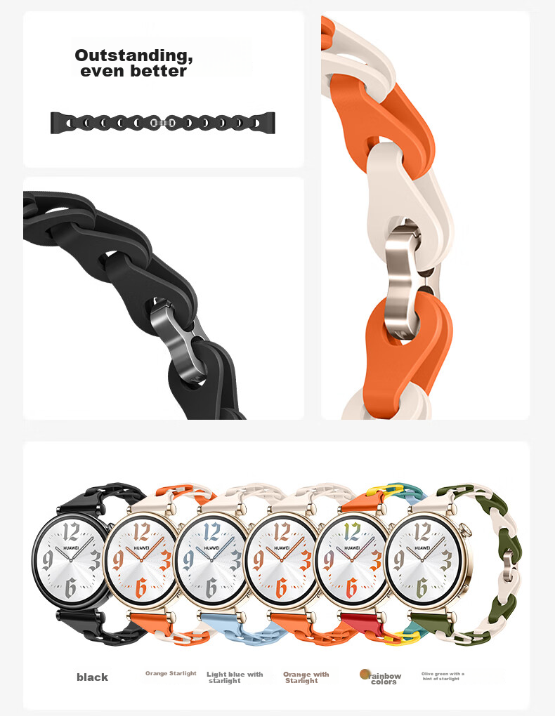 Weiqiantu [Women's Silicone] Watch Band Compatible with Huawei GT7/GT6/GT5/Watch6/pro, Women's GT4/GT5pro Watch Strap, 41mm Sports Band for 41/43mm Wome 5
