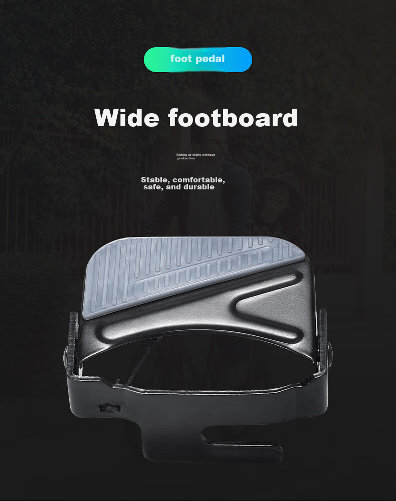 Bicycle Electric Bike Rear Seat Pedals, Foldable Standing Thickened Widened Rear Wheel Pedals, Accessories, Children's Footrest Pedals, Thickened Widened Folding Rear Foot Pedals 1