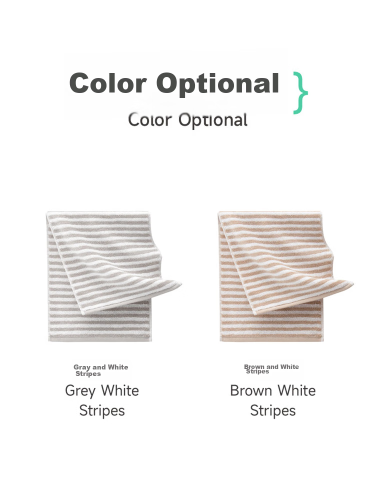 A-Life Luxury Striped Towel, Pure Cotton, Xinjiang Long-Staple Cotton Household Face Towel, Soft Absorbent Washcloth, Brown And White 15