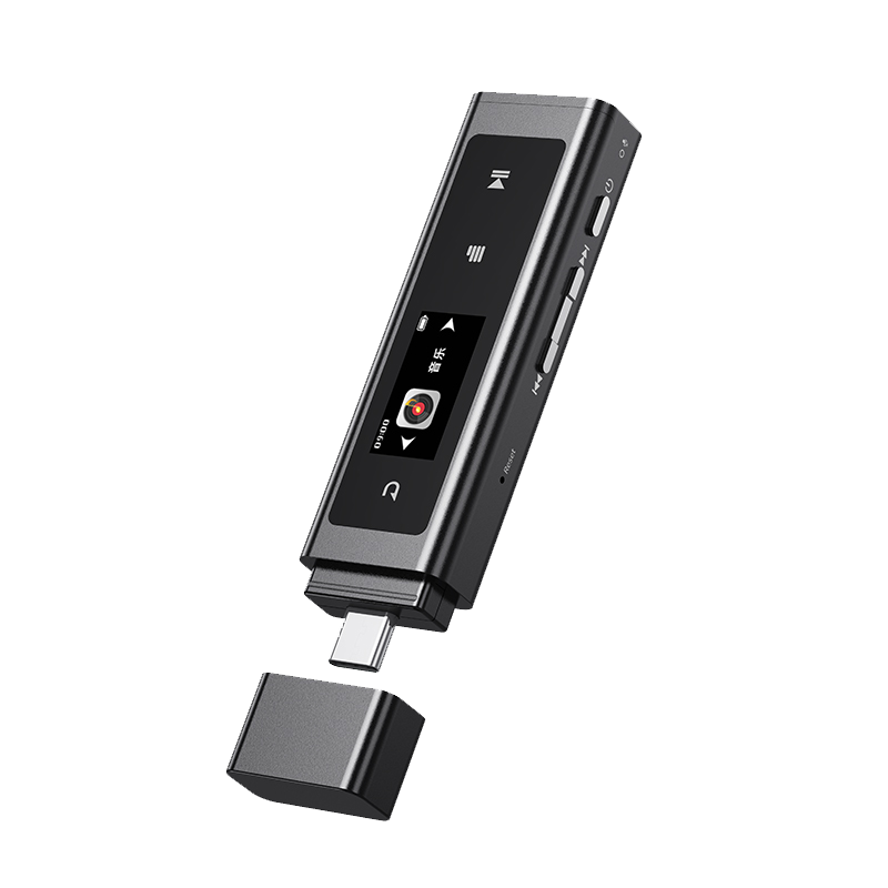 Aigo Aigo Mp3-500, 32GB Portable Mp3 Music Player, Mp4 Bluetooth Student Walkman, English Learning, Sports Running, Lossless Recording, USB Flash Drive-Style USB-C Port, Black