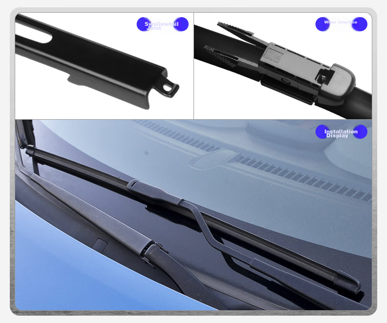 Deyun Boneless Car Wiper Blades, Quiet And Wear-Resistant Rubber Strips, Great Wall Haval 2011 to 2016 Models, Original U-Shaped Interface 6