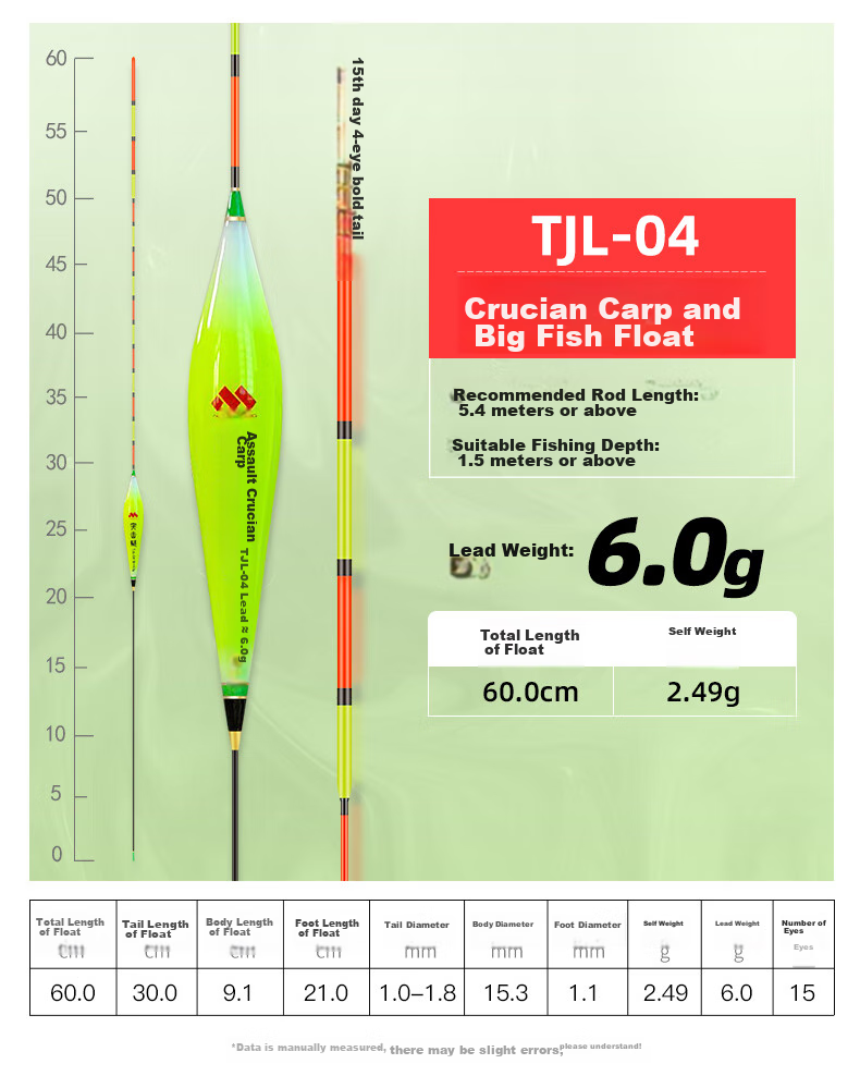 Menggong Assault Carp Float, Highly Sensitive Wild Fishing Float, Carp And Bighead Carp Float, Eye-Catching Thickened Windproof And Wave-Resistant Carp Float for Wild Fishing 03 10
