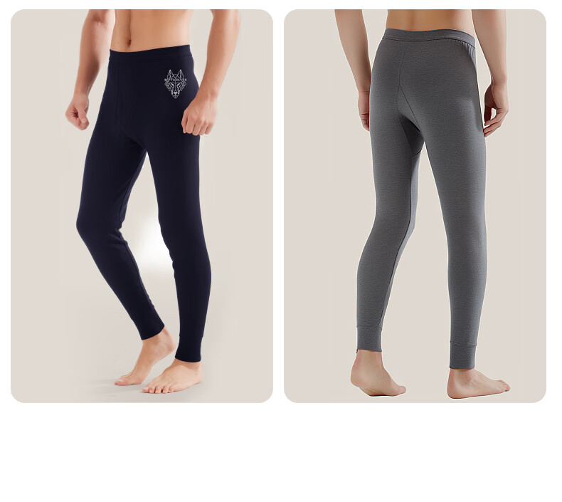 SEPTWOLVES [100% Cotton Antibacterial 2-Pack] Men's Thermal Underwear, Pure Cotton Antibacterial Warm Base Layer Pants 32